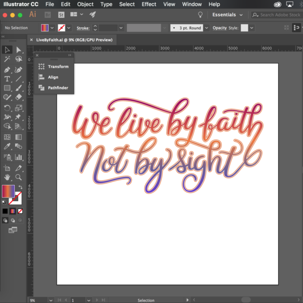 Live By Faith in Adobe Illustrator